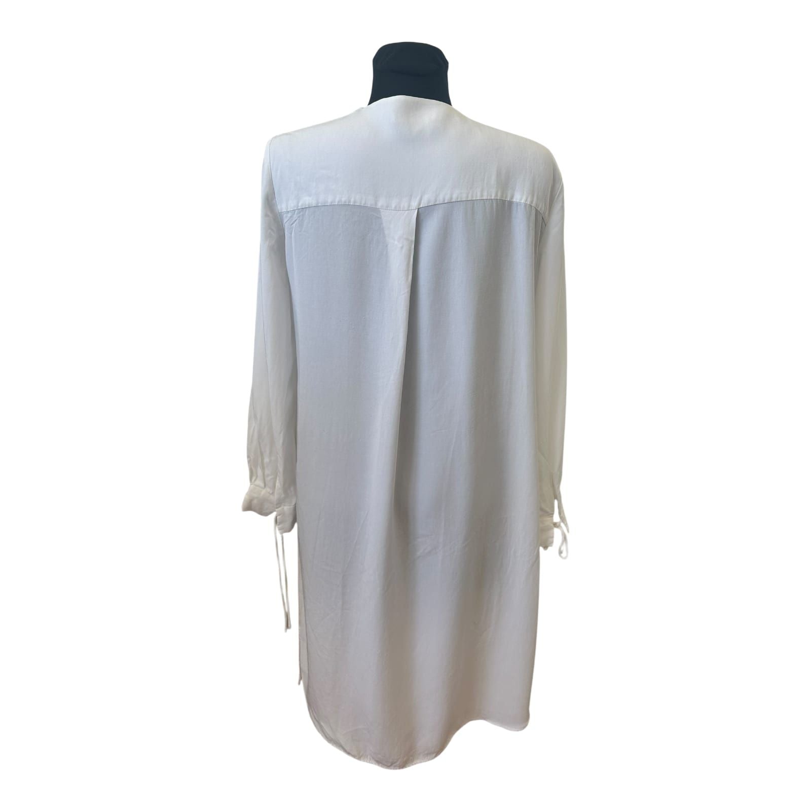Mango Bluse Damen Wickelbluse Gr L Weiß Sommer Viskose Lyocell Elegant