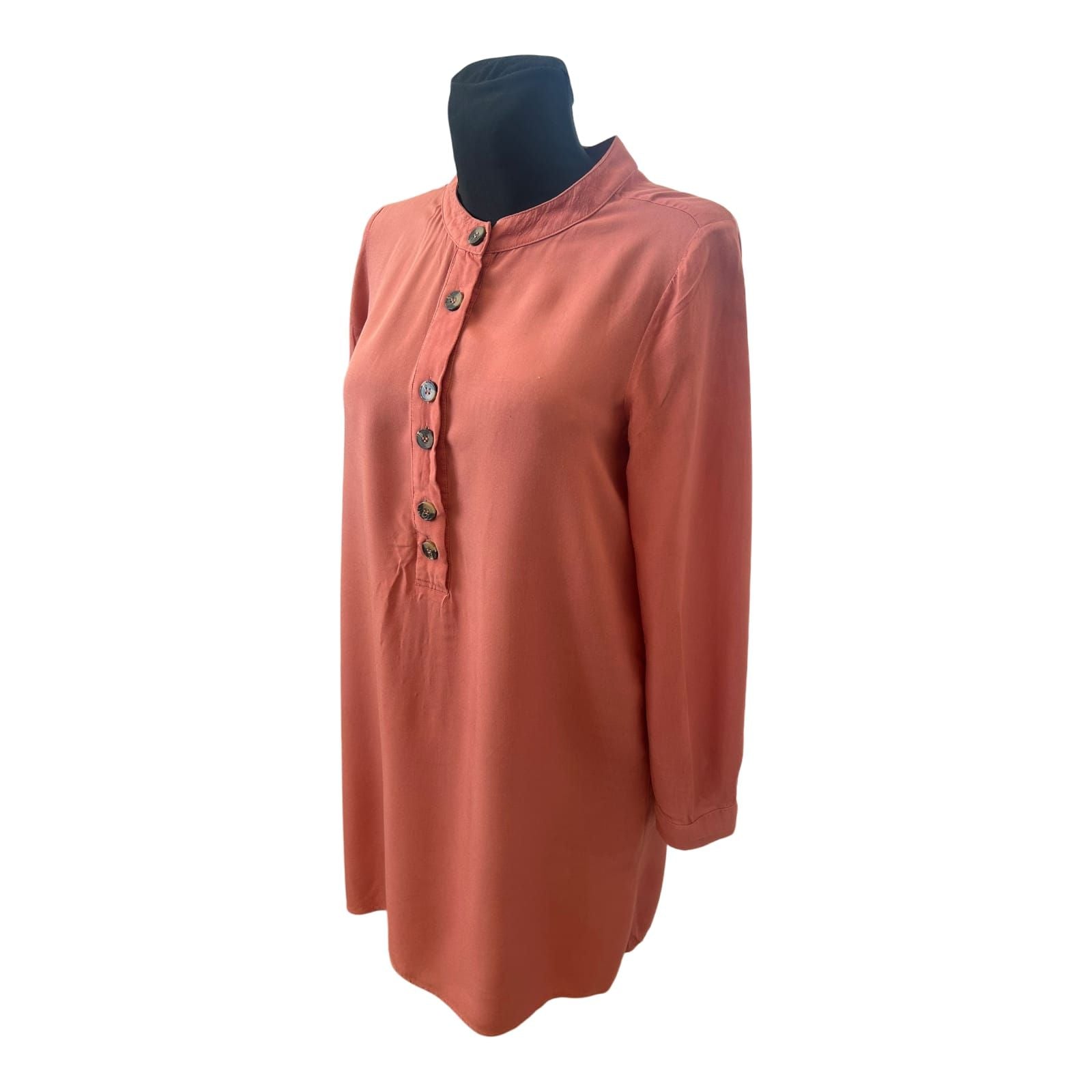 LC Waikiki Bluse Damen Gr 38 Rostbraun Langarm Knopfleiste Elegant Longbluse