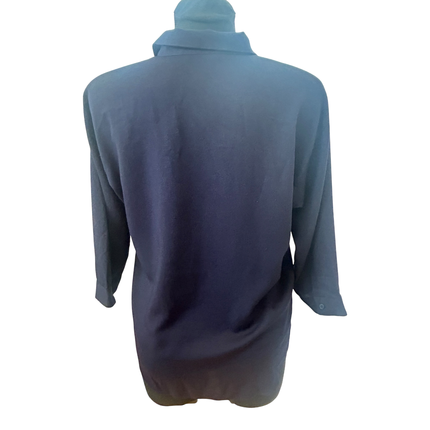 Uniqlo Bluse Damen Gr M Dunkelblau Schlupfbluse 3/4 Arm Elegant Vsikose