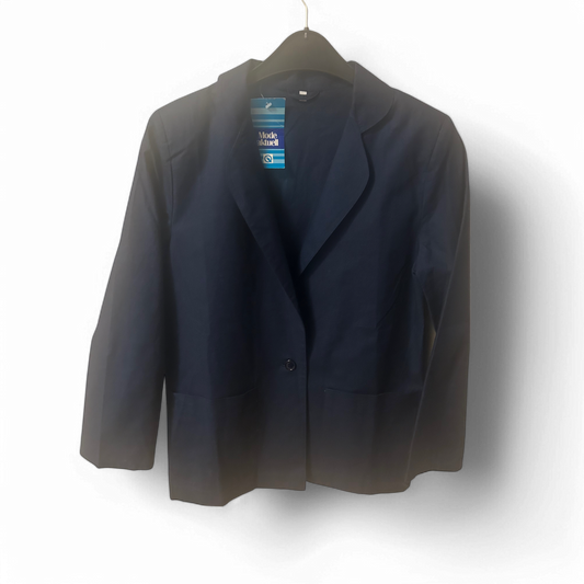 Quelle Vintage Blazer Damen Gr 38 Blau Retro Stil Neu Ungetragen Elegant