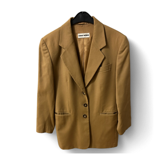 Gerry Weber Blazer Damen Gr 38 Schurwolle Braun Elegant Klassisch Business Look