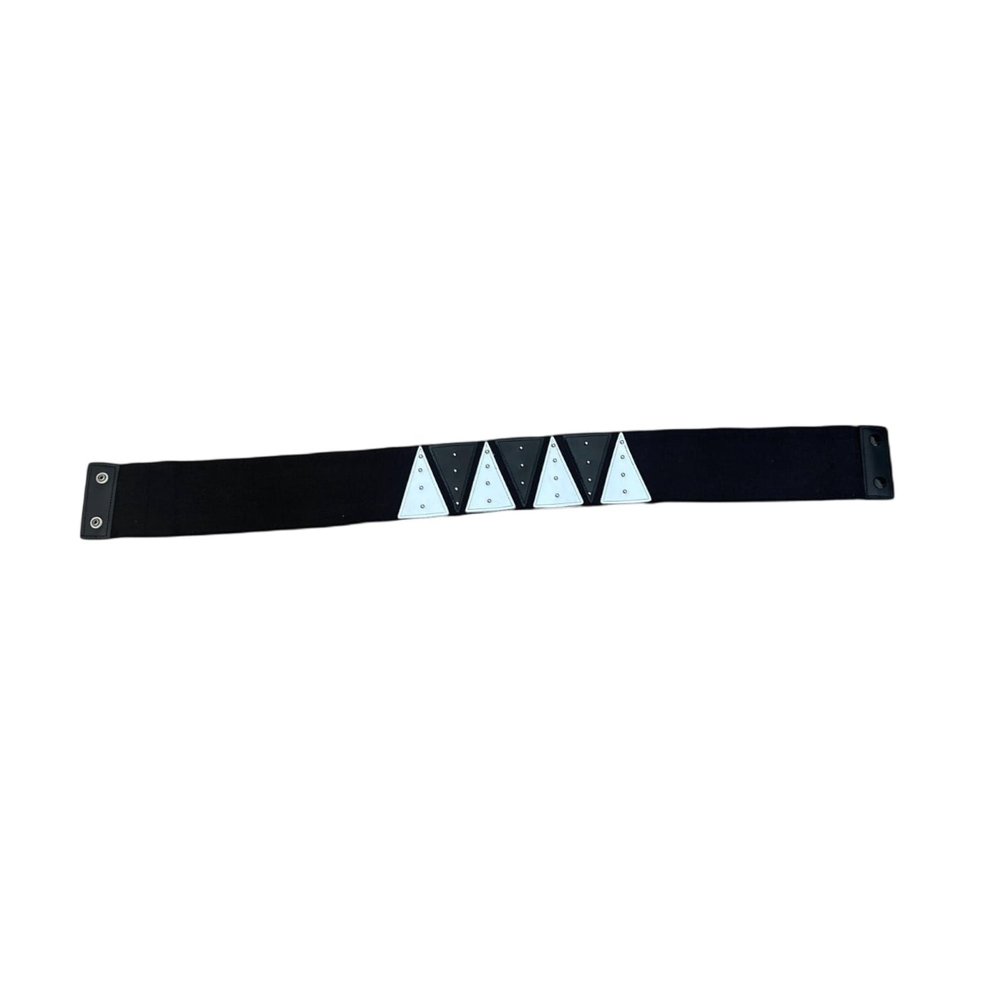 Stylischer Stretchgürtel 80 cm Schwarz mit Metall Details Stretch Gürtel