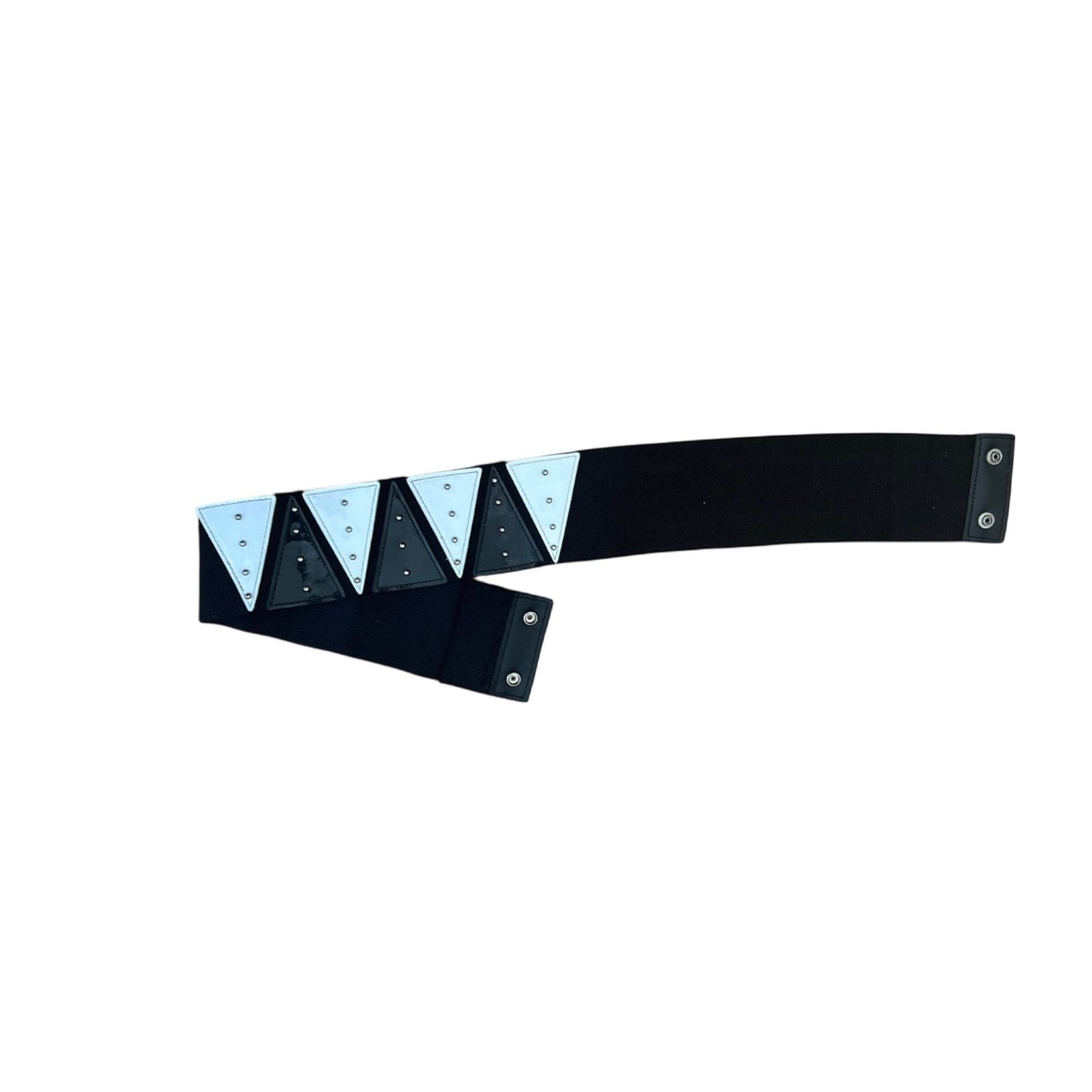 Stylischer Stretchgürtel 80 cm Schwarz mit Metall Details Stretch Gürtel