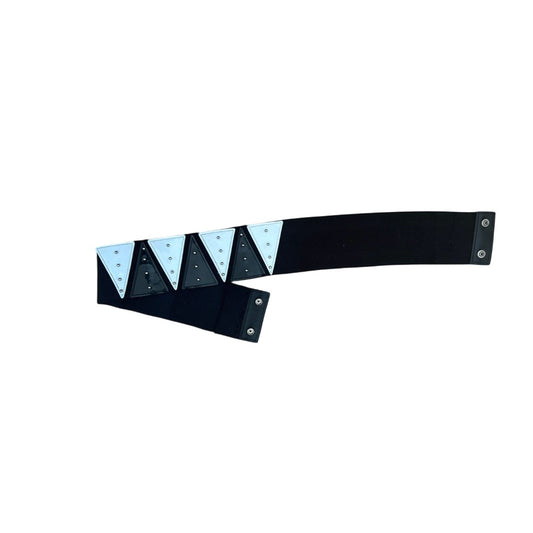 Stylischer Stretchgürtel 80 cm Schwarz mit Metall Details Stretch Gürtel