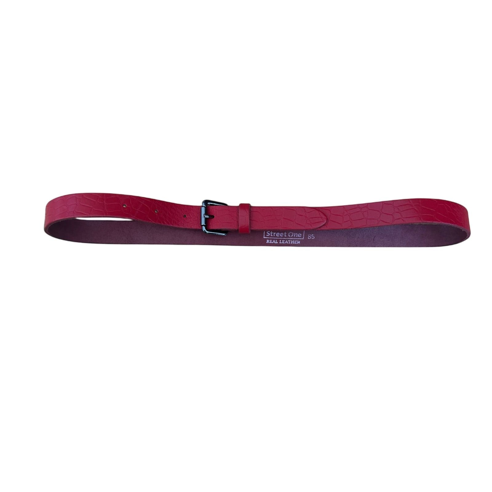Street One Echtleder Gürtel Rot mit Krokoprägung Gr 85 Eleganter Look Leder