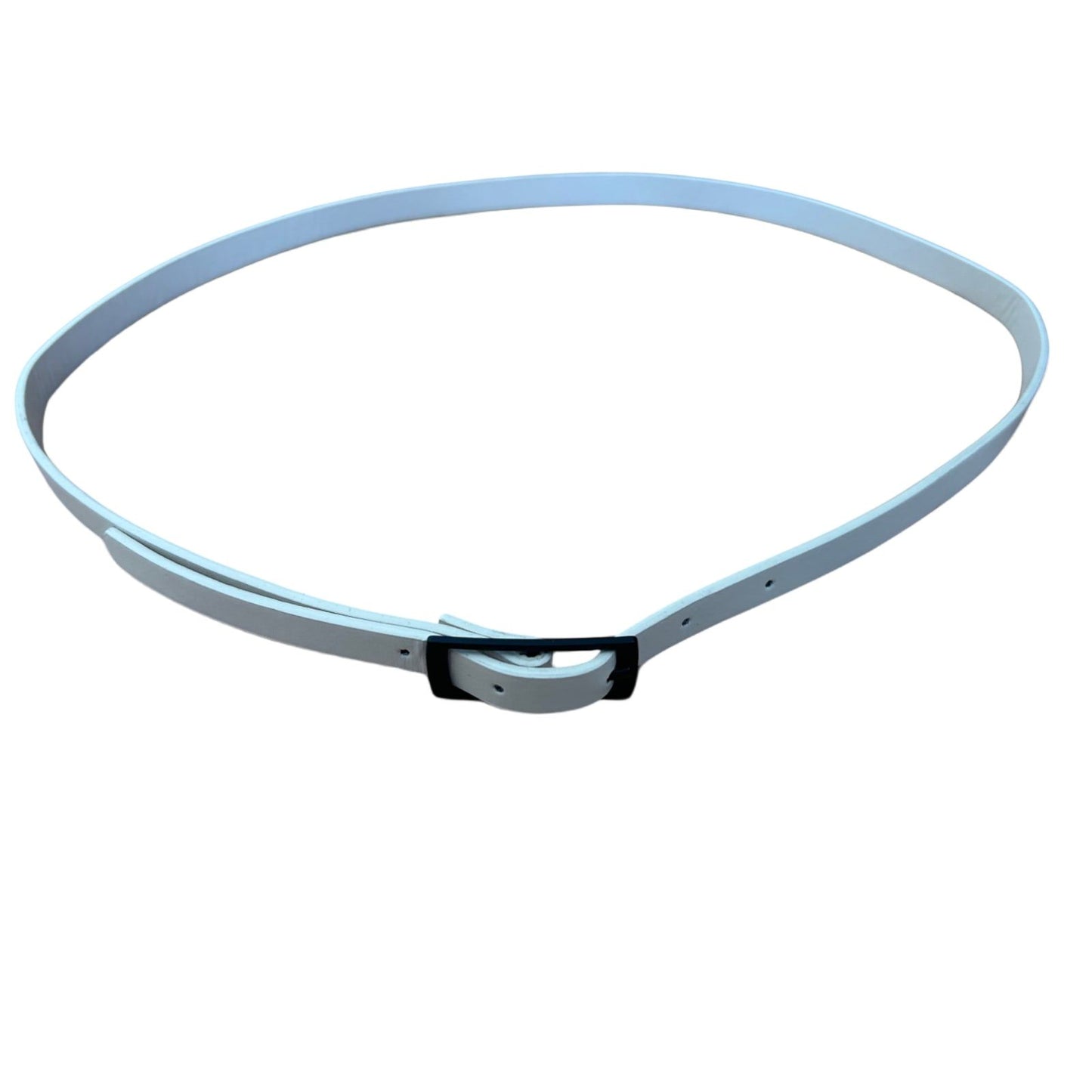 Schmaler Damen Gürtel Weiß Minimalistisch Zeitlos 85 cm Leder Elegant Gürtel