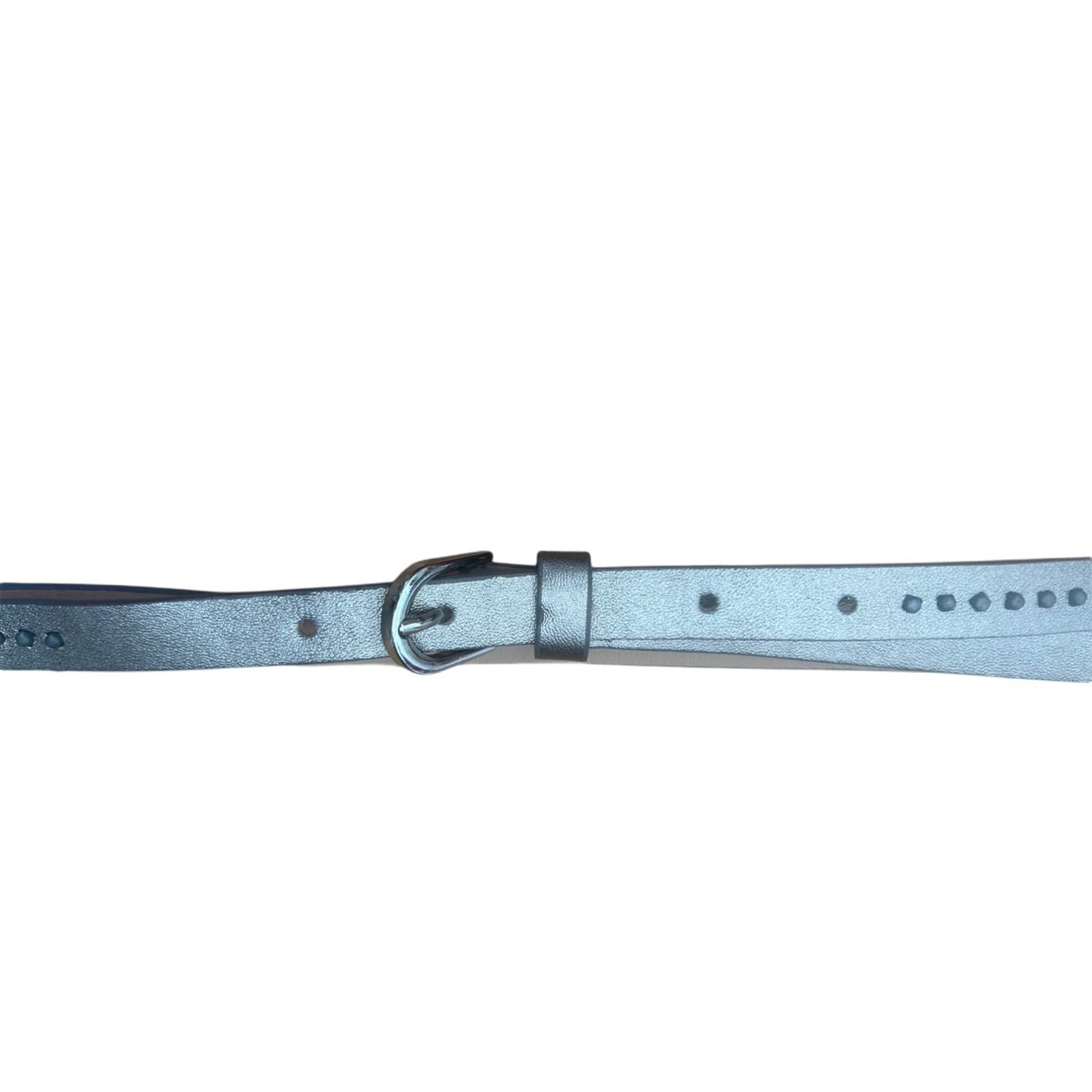 Schmaler Damen Gürtel Silber Minimalistisch Zeitlos 95 cm Leder Elegant Gürtel