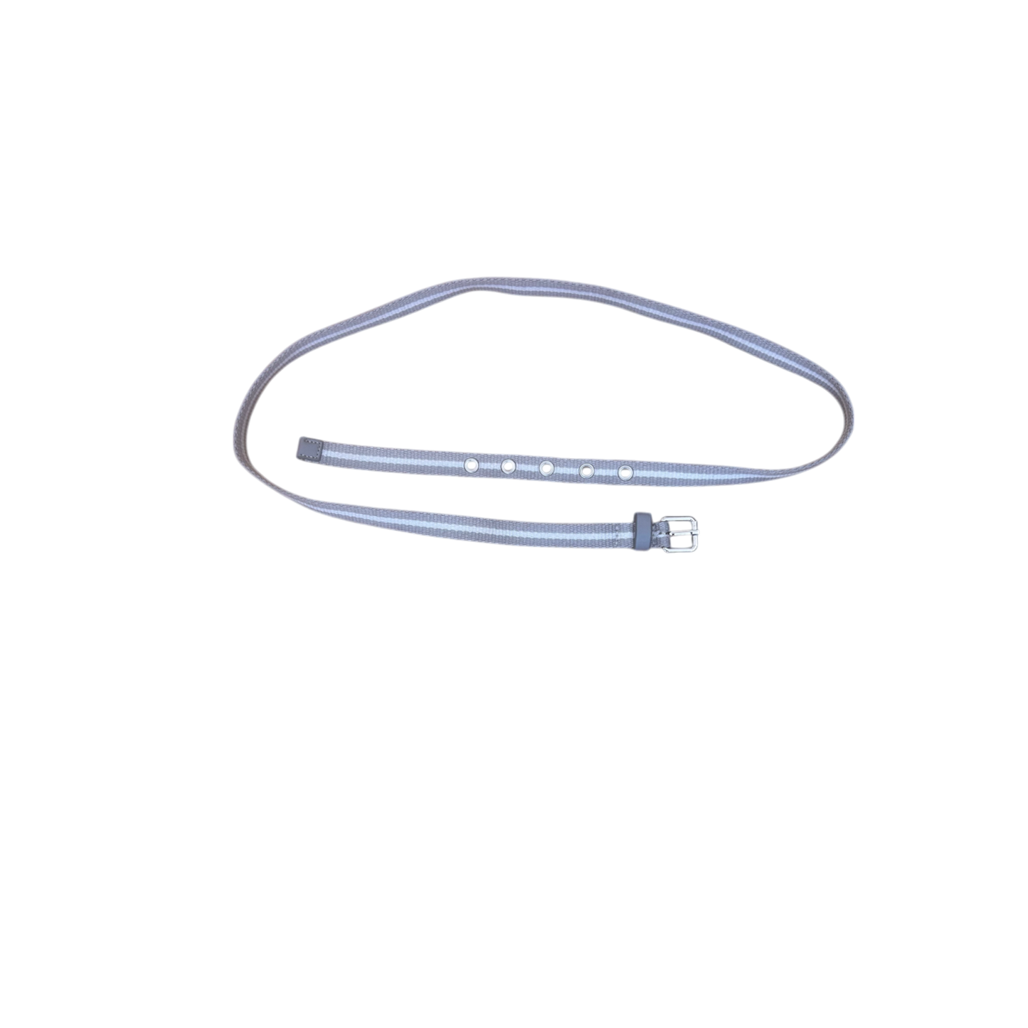 Schmaler Damen Gürtel Stoff Streifen WeißGrau 100 cm Sommer Gürtel