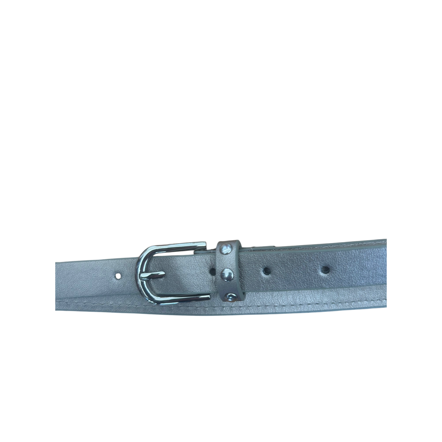 Schmaler Damen Gürtel Silber Minimalistisch Zeitlos 100 cm Leder Elegant Gürtel