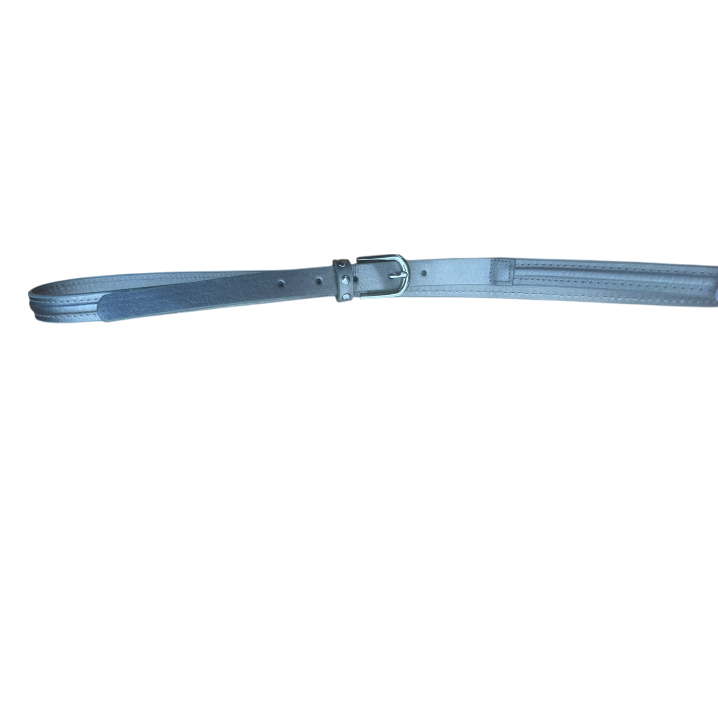 Schmaler Damen Gürtel Silber Minimalistisch Zeitlos 100 cm Leder Elegant Gürtel