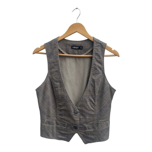 Colours of the World Weste Damen Gr M Braun Kariert Baumwolle Elegant Kurz