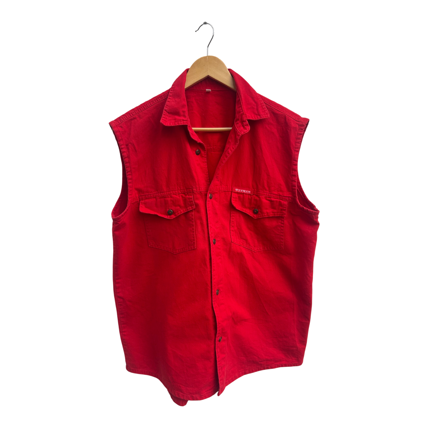 Wanmar Weste Damen Gr L Rot Baumwolle Freizeit Ärmellos Western Stil