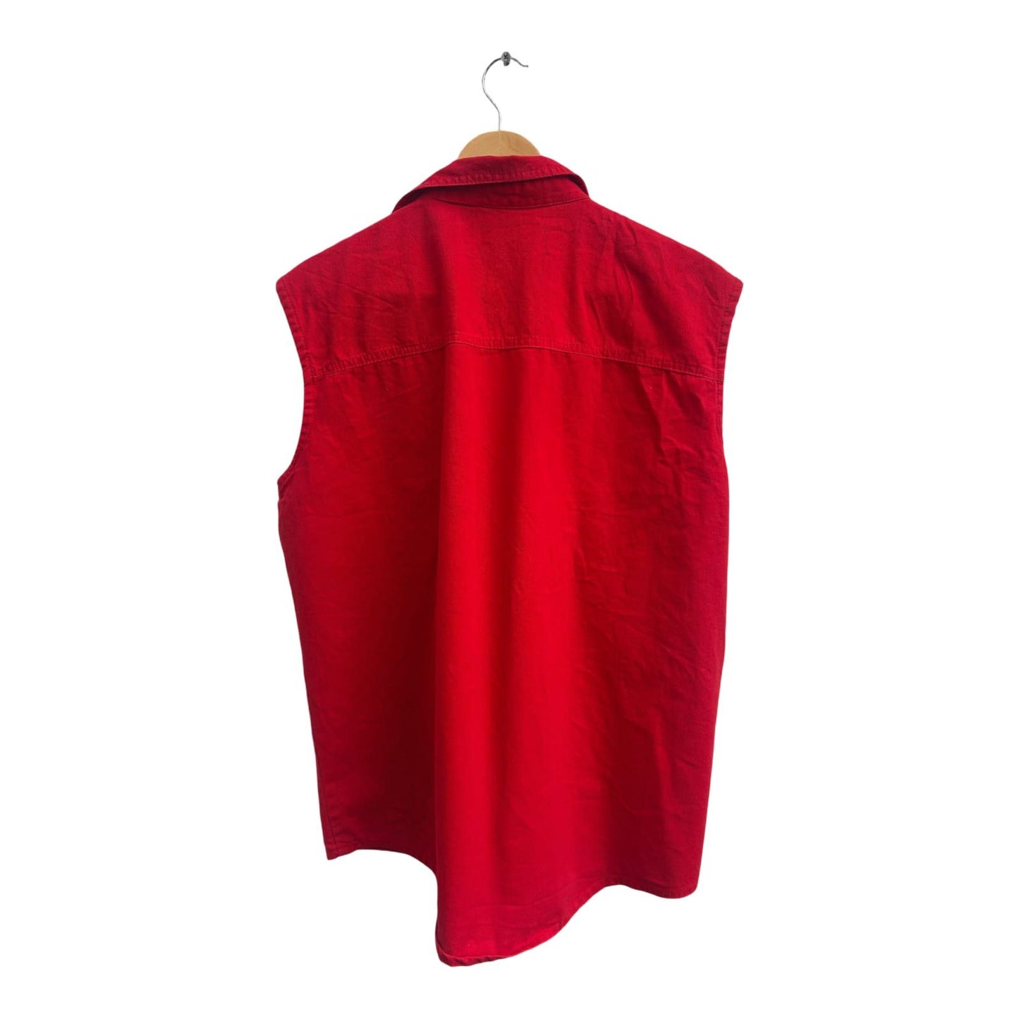 Wanmar Weste Damen Gr L Rot Baumwolle Freizeit Ärmellos Western Stil