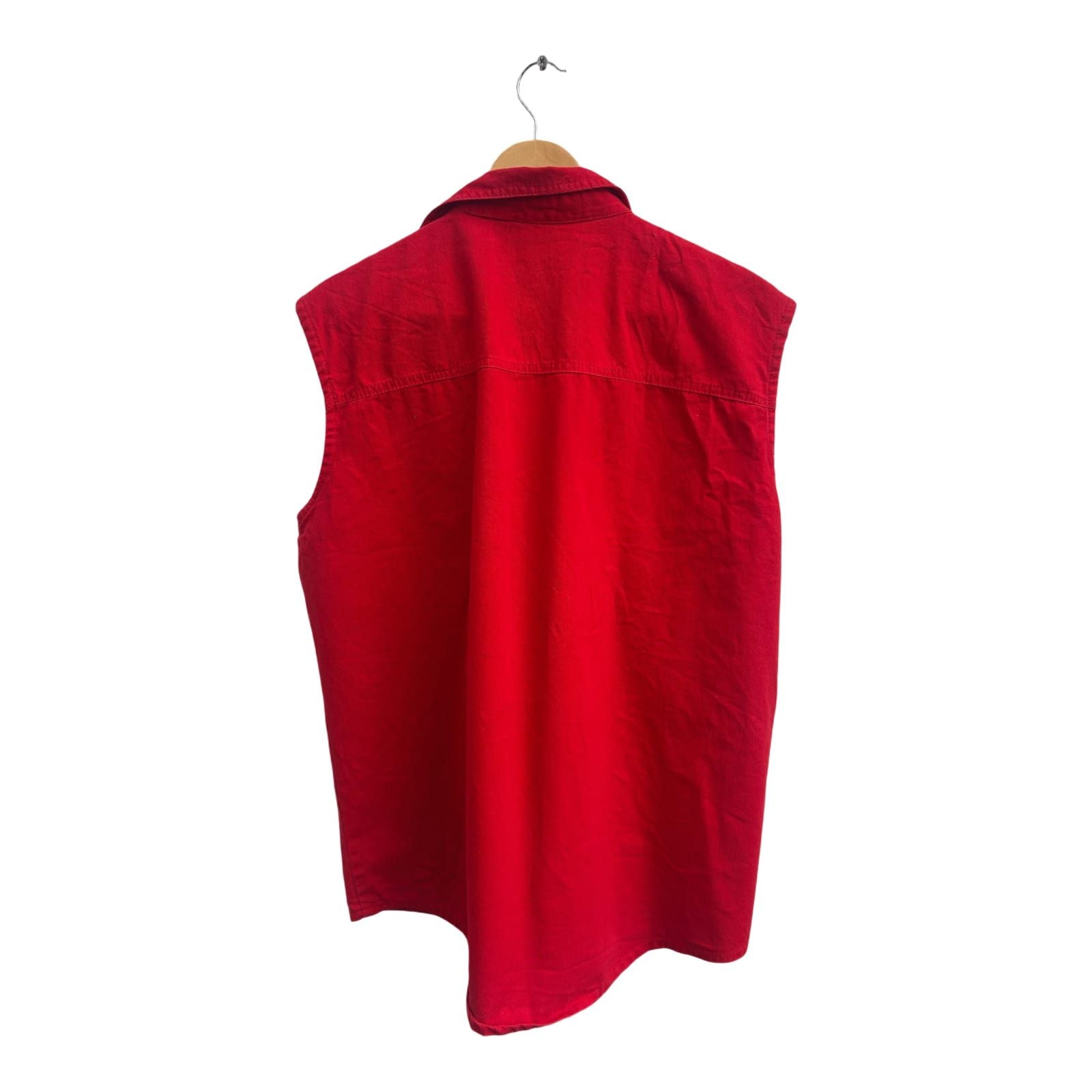 Wanmar Weste Damen Gr L Rot Baumwolle Freizeit Ärmellos Western Stil