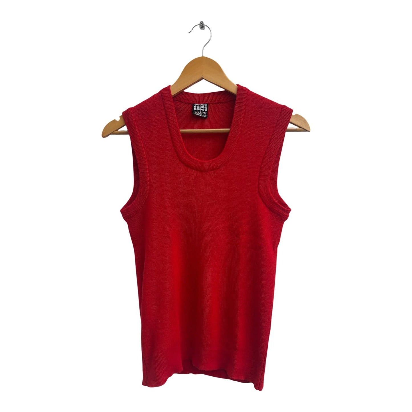 Hauber Monsieur Pullunder Damen Gr S Rot Vintage Feinstrick Klassisch Elegant