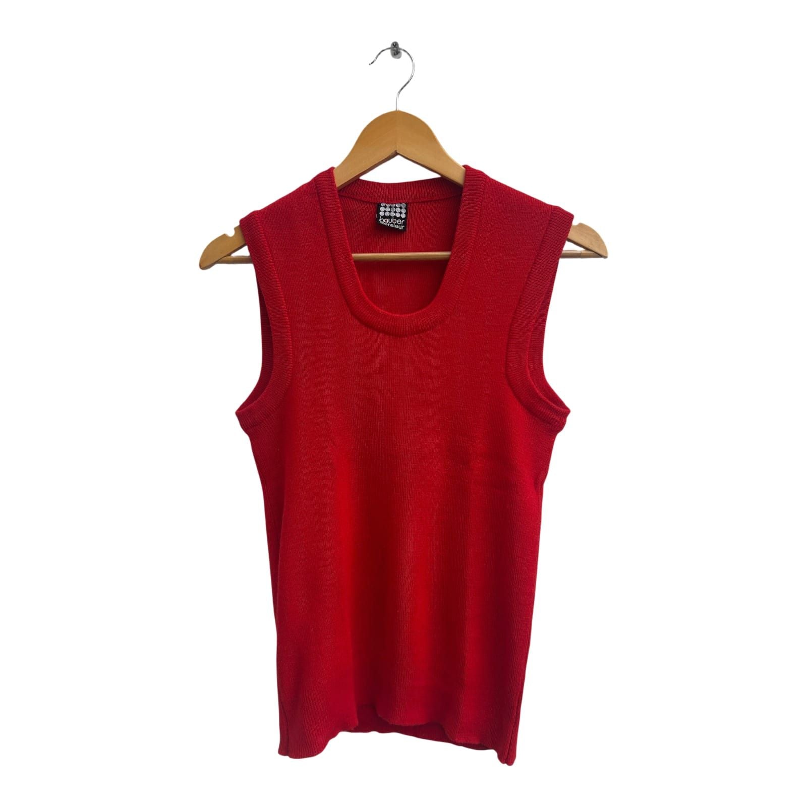 Hauber Monsieur Pullunder Damen Gr S Rot Vintage Feinstrick Klassisch Elegant