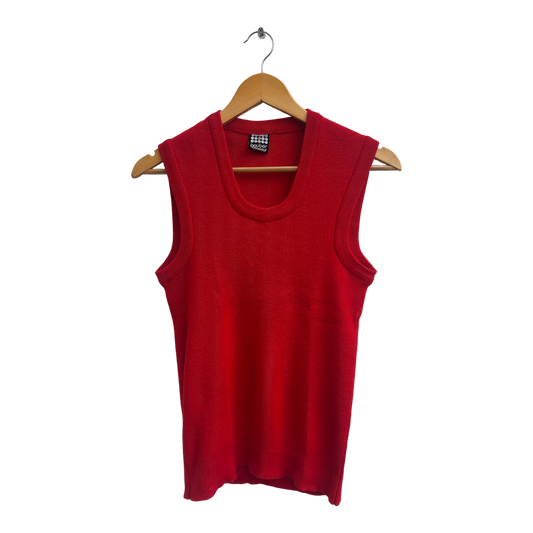 Hauber Monsieur Pullunder Damen Gr S Rot Vintage Feinstrick Klassisch Elegant