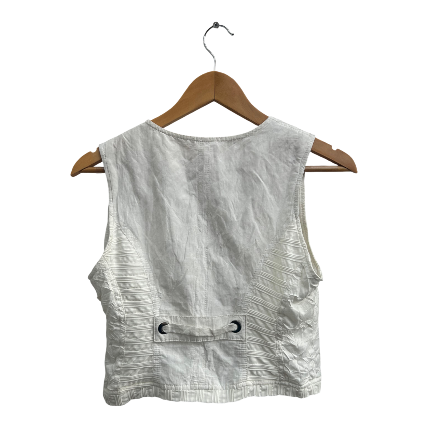 Biba Weste Damen Gr 34 Weiß Kurz Reißverschluss Elegant Sommer Stilvoll