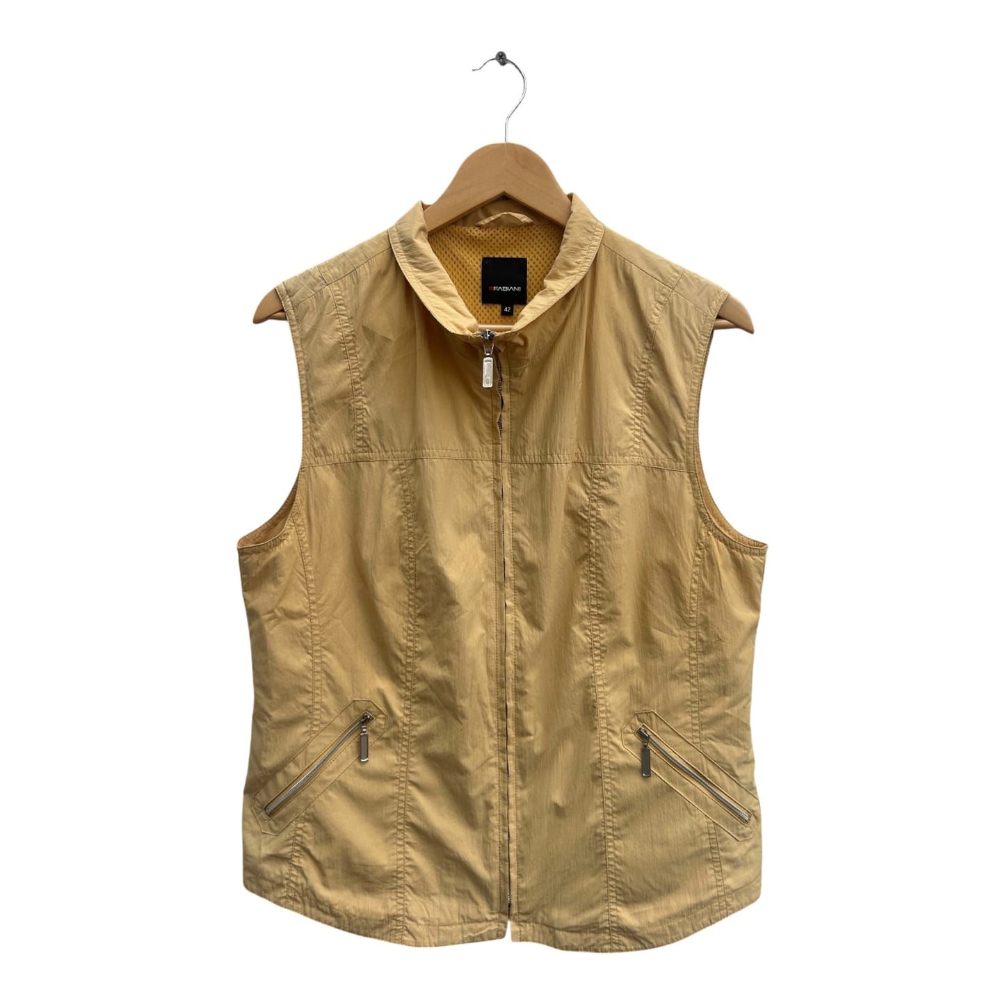 Fabiani Weste Damen Gr 42 Gelb Leicht Sommerlich Reißverschluss Freizeit Look