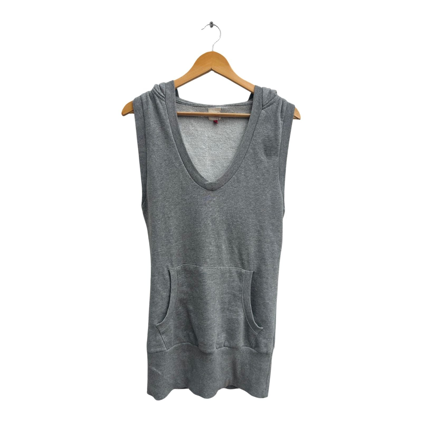 Only Longtop Damen Gr S Grau Kapuze Ärmellos Sportlich Weich Hoodie Look