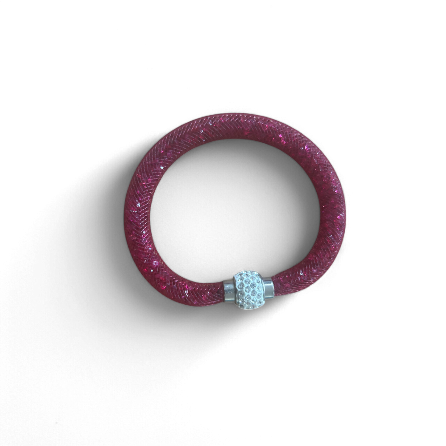 Damen Armband Pink mit Magnetverschluss Glitzer Look