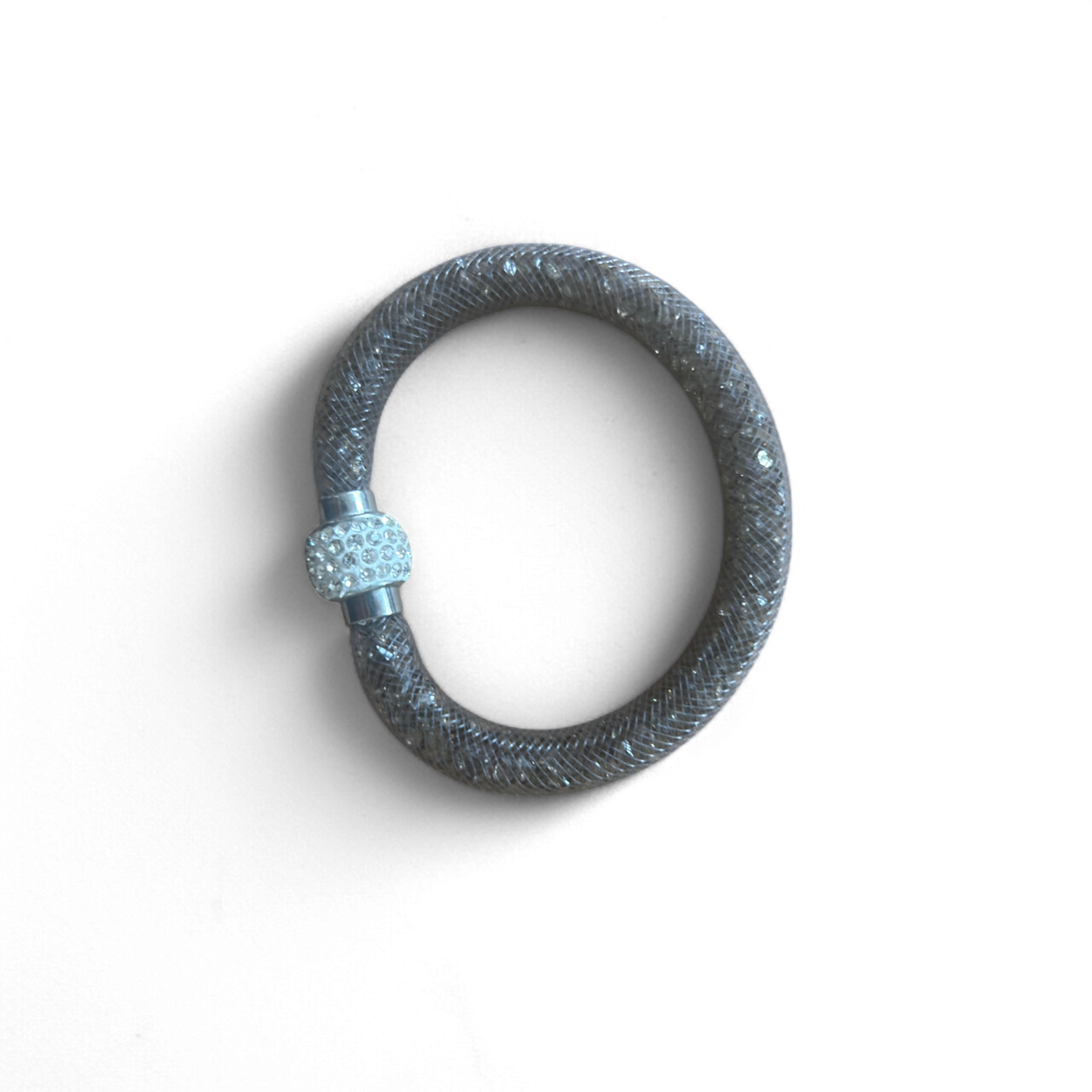 Damen Armband Silber mit Magnetverschluss Glitzer Look