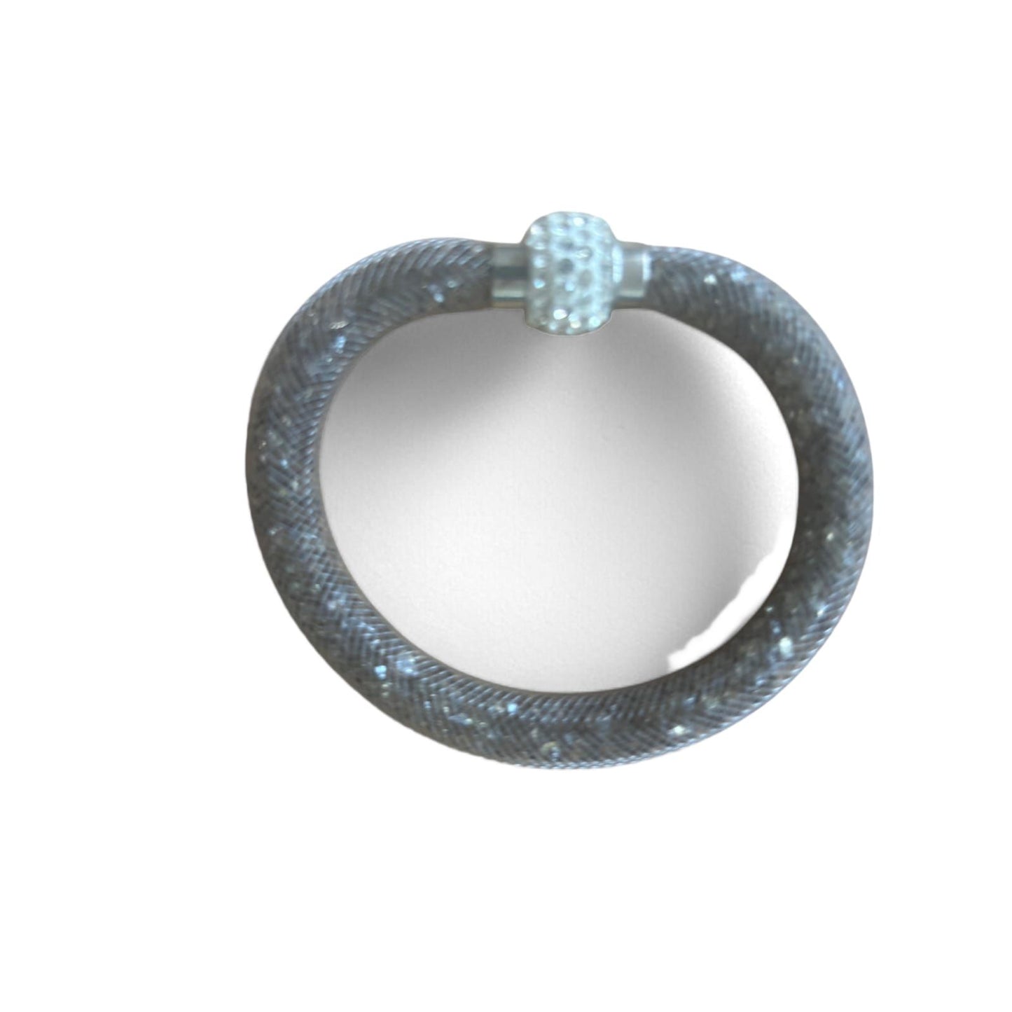 Damen Armband Silber mit Magnetverschluss Glitzer Look