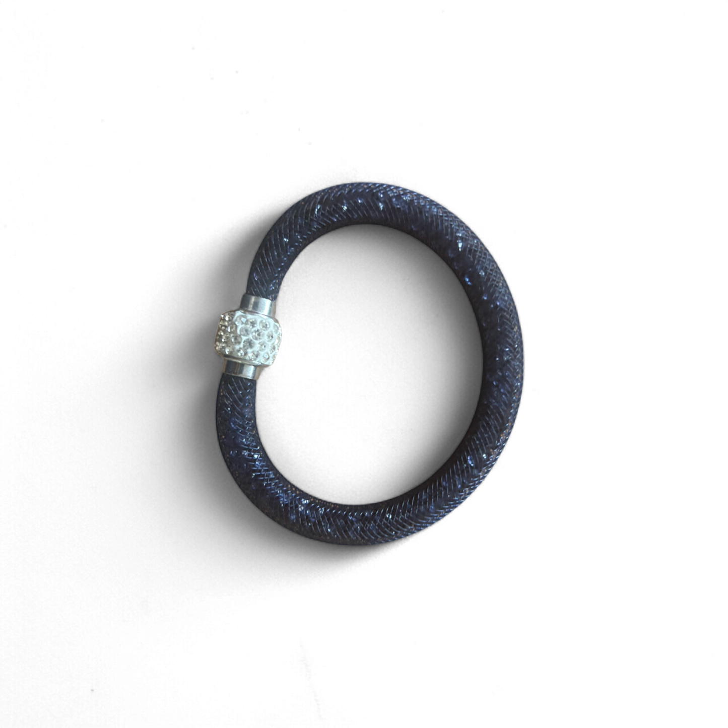 Damen Armband Blau mit Magnetverschluss Glitzer Look