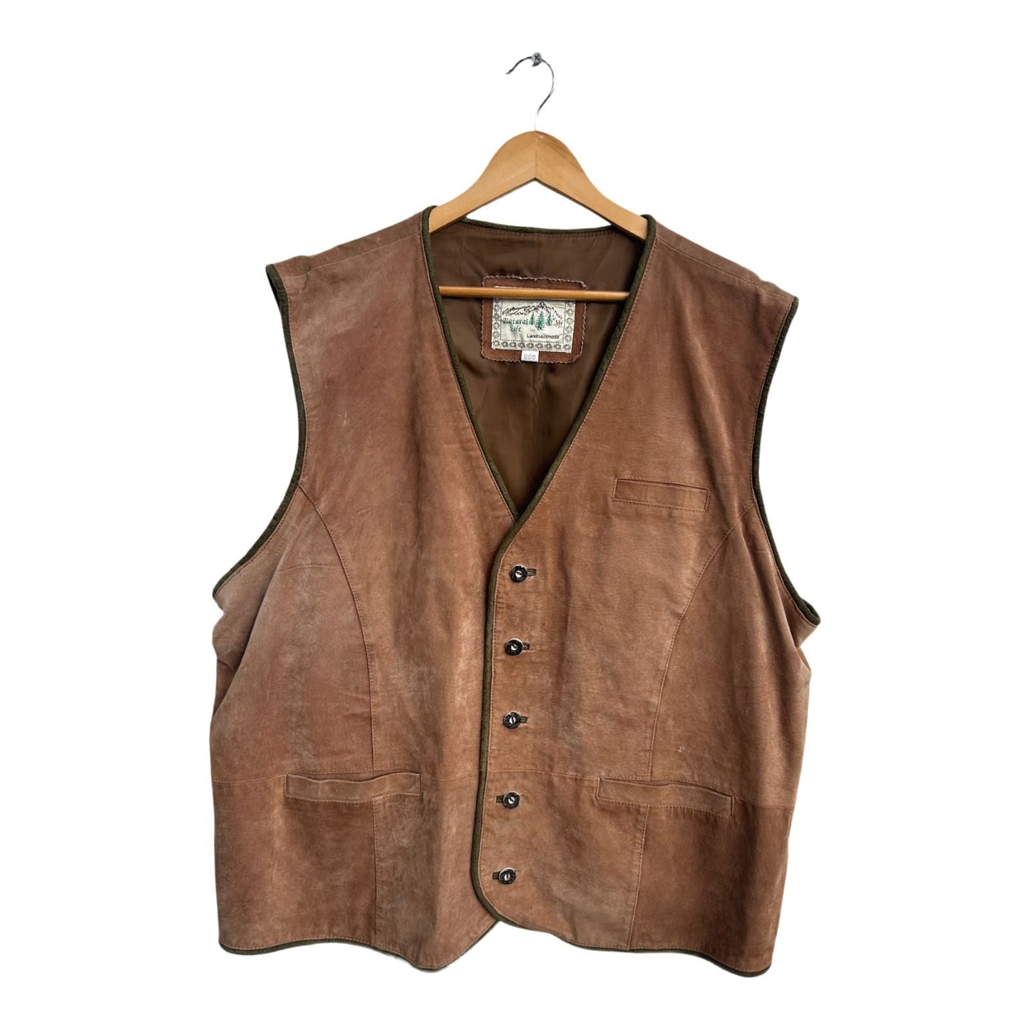 Natural Life Trachtenweste Herren Gr 62 Braun Wildleder Echtleder Landhaus