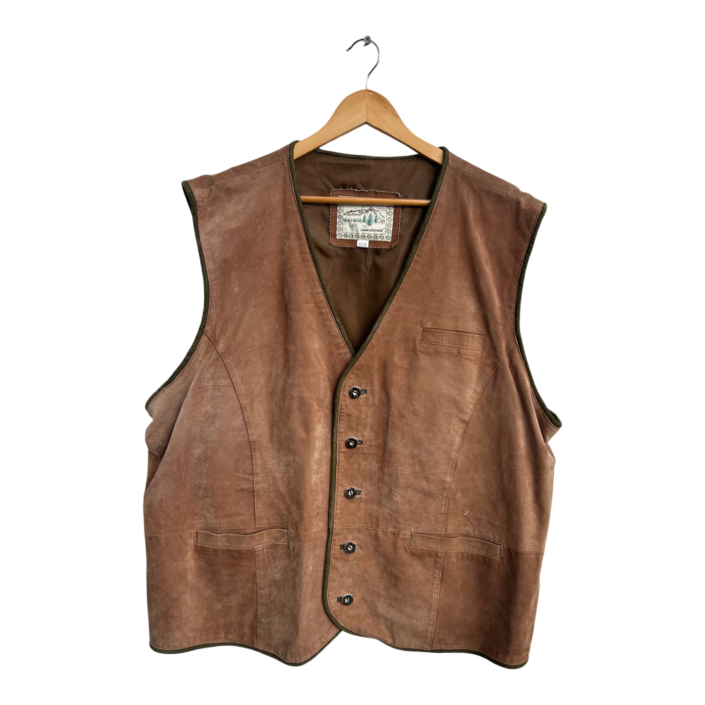 Natural Life Trachtenweste Herren Gr 62 Braun Wildleder Echtleder Landhaus