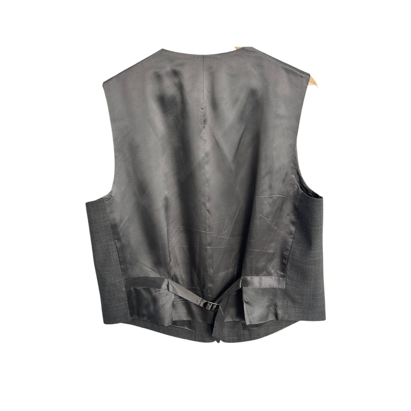 Herren Weste Gr M kurz Grau Vintage Wollmix Futter Viskose Klassisch Elegant