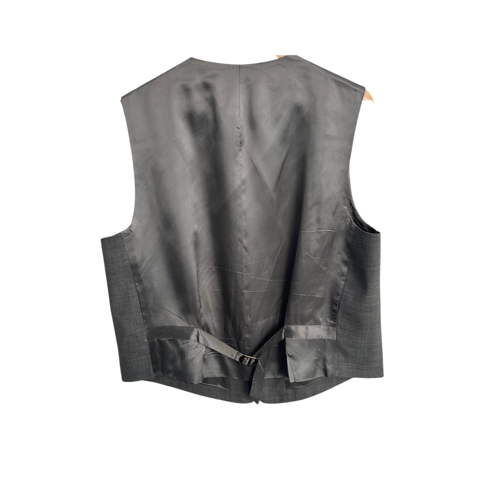 Herren Weste Gr M kurz Grau Vintage Wollmix Futter Viskose Klassisch Elegant