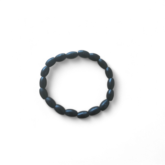 Holzarmband Natur Schwarz Handgefertigt Elastisch