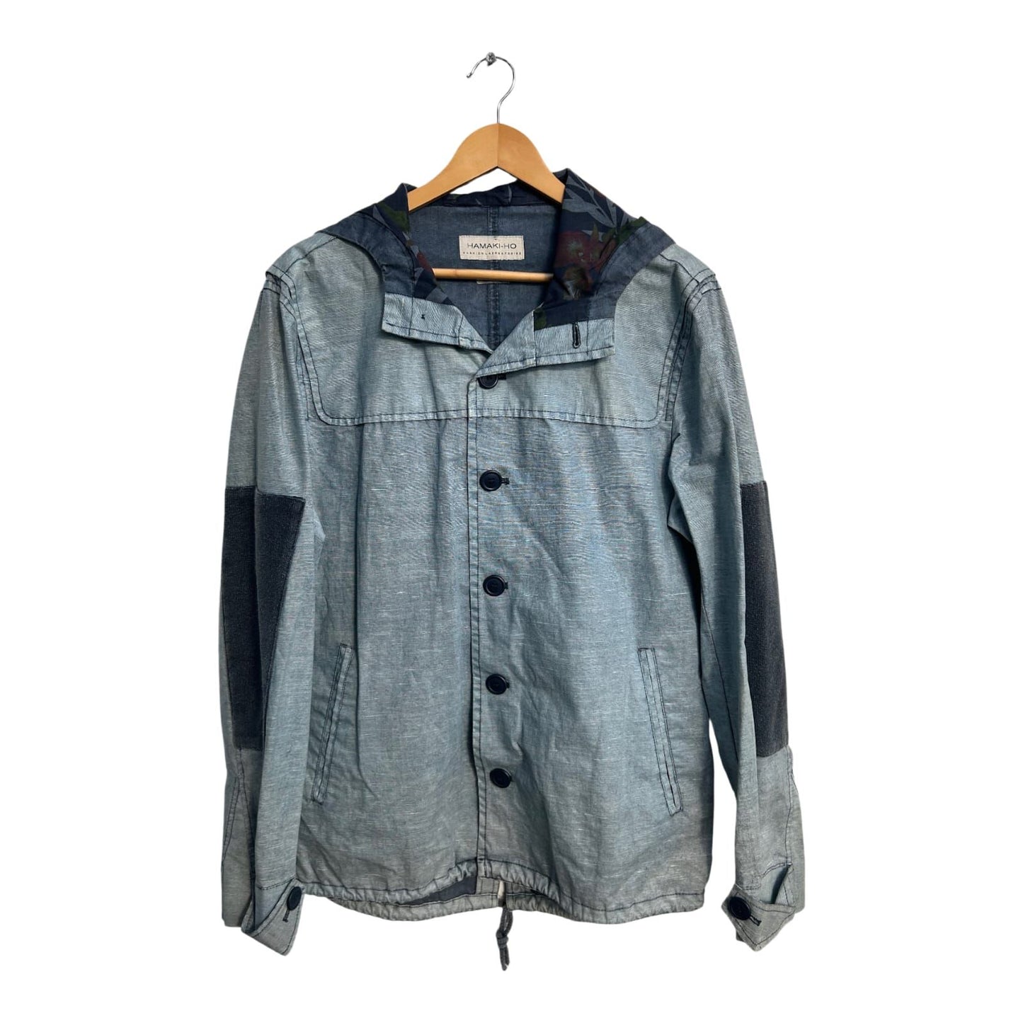 Hamaki Ho Jacke Herren Gr L Hellblau Baumwolle Designer Italien Ungefüttert Modern