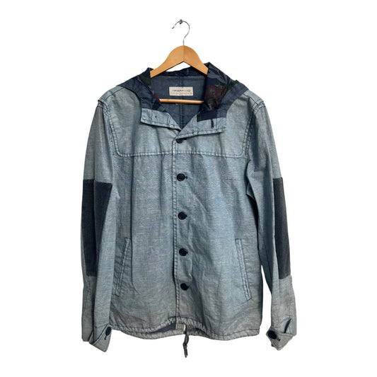 Hamaki Ho Jacke Herren Gr L Hellblau Baumwolle Designer Italien Ungefüttert Modern