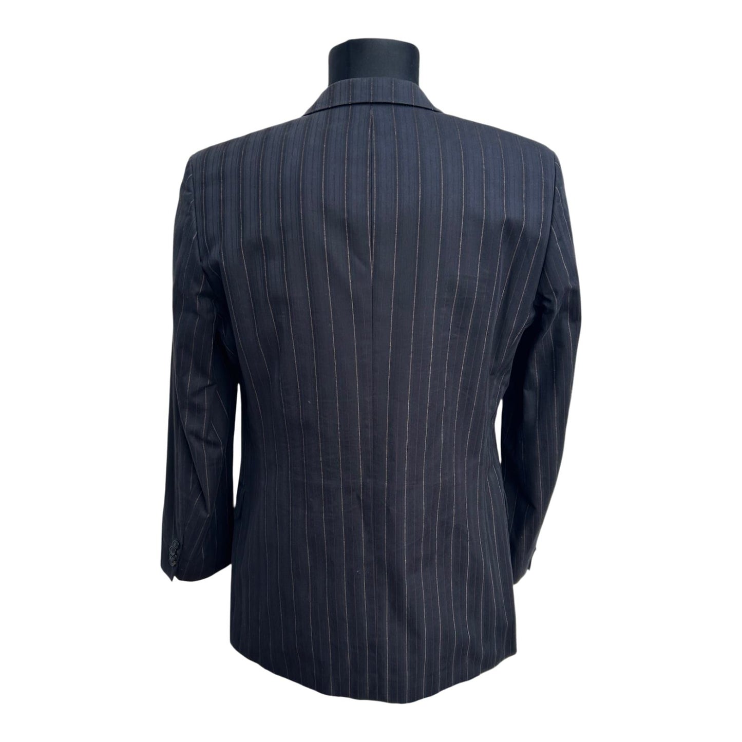 Hugo Boss Sakko Herren Gr 48 Dunkelgrau Nadelstreifen Baumwolle Elegant Business