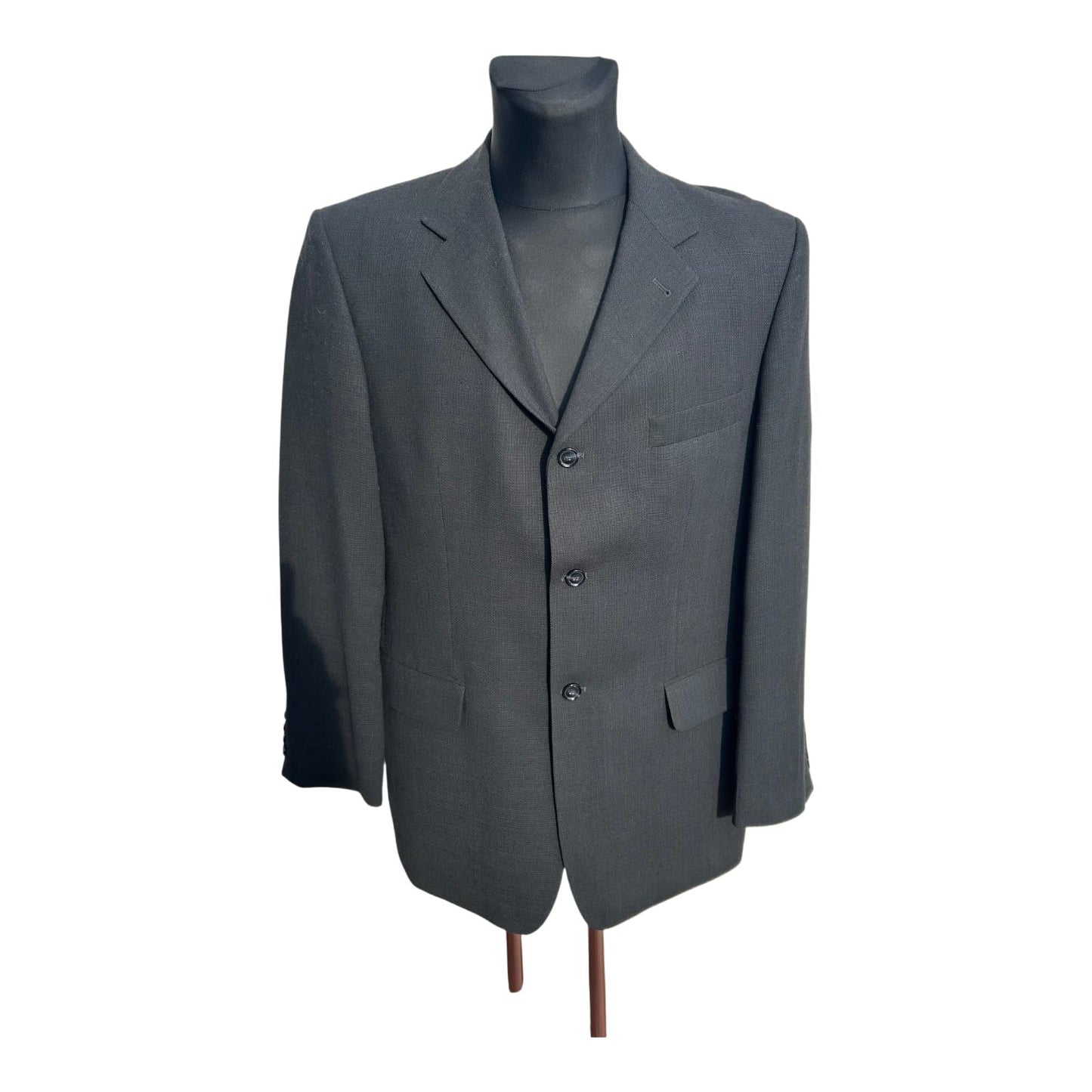 Nicolas Scholz Sakko Herren Gr 52 Dunkelgrau Schurwolle Lang Elegant Business Classic