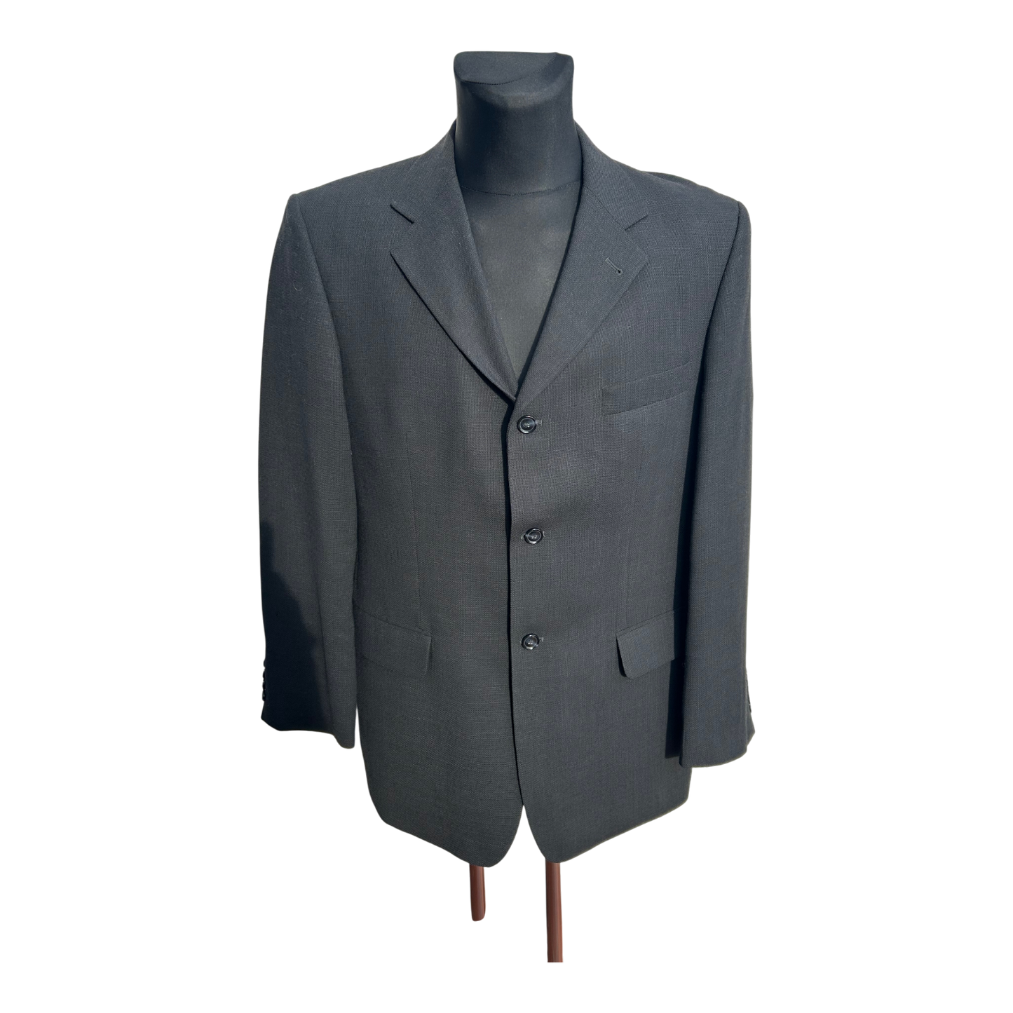 Nicolas Scholz Sakko Herren Gr 52 Dunkelgrau Schurwolle Lang Elegant Business Classic