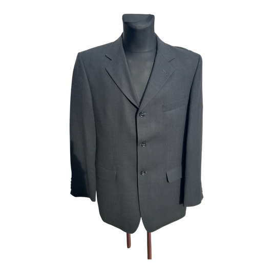 Nicolas Scholz Sakko Herren Gr 52 Dunkelgrau Schurwolle Lang Elegant Business Classic