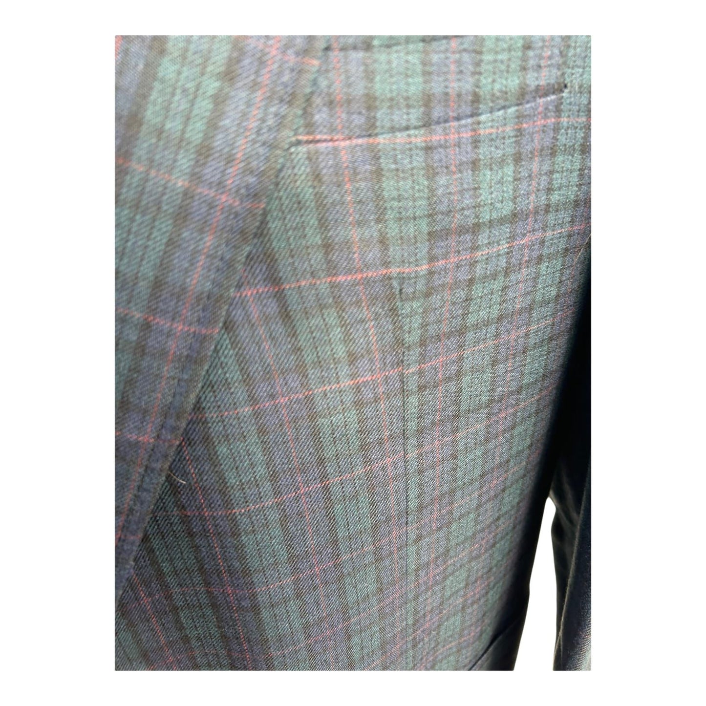 Alhos Sakko Herren Gr 54 Dunkelgrün Dunkelblau Karo Wollstoff Elegant Vintage Classic