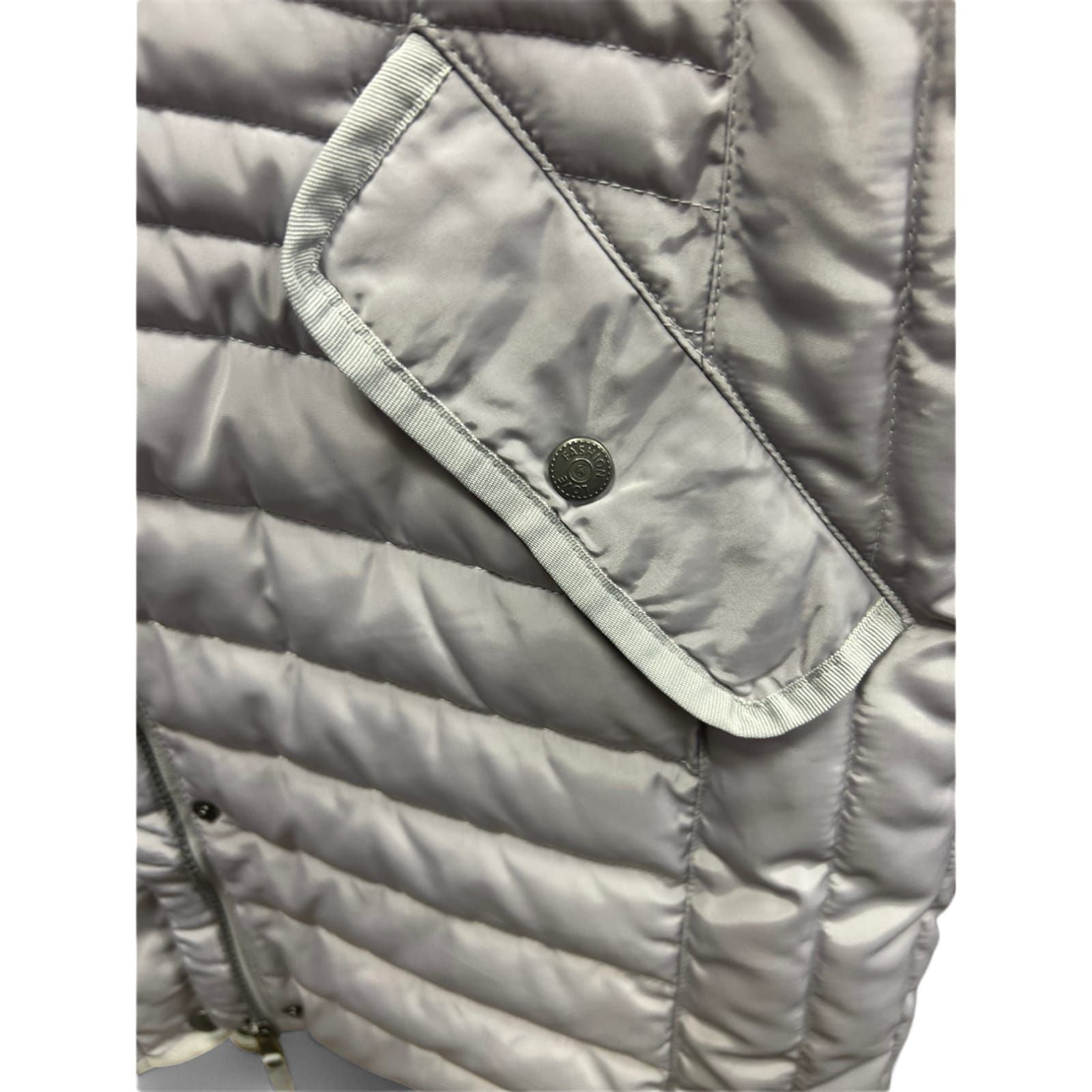 ❄️ Steppmantel Damen 44 Grau – Winterjacke mit Kunstfellkragen – Sehr gut! ❄️