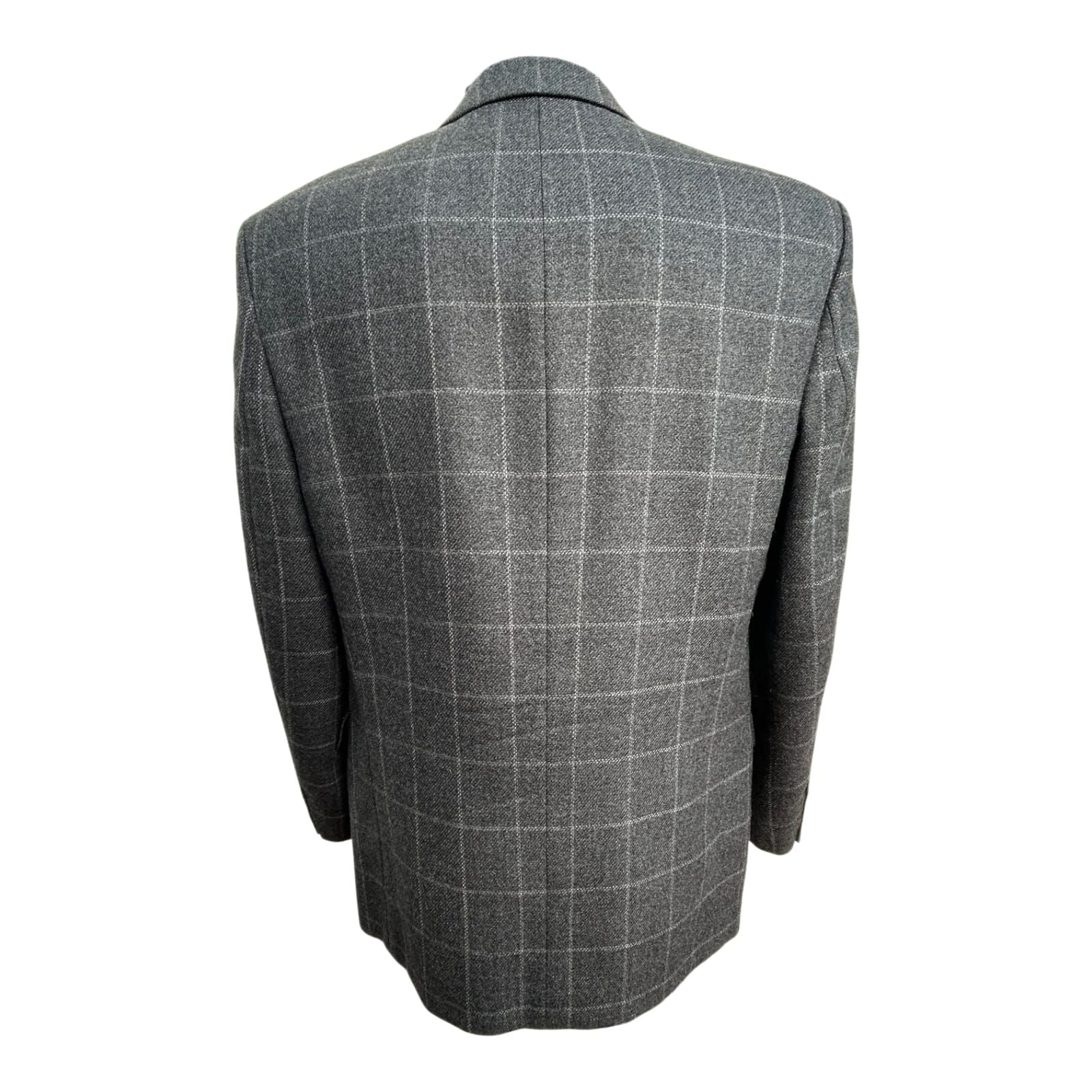 Levanto Sakko Herren Gr 50 Grau Fensterkaro Schurwolle Elegant Classic Business