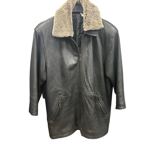 🖤 Yessica Damen Lederjacke Gr. 40 – Schwarz – Warme Winterjacke mit Fellkragen 🖤
