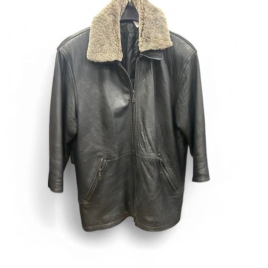 🖤 Yessica Damen Lederjacke Gr. 40 – Schwarz – Warme Winterjacke mit Fellkragen 🖤
