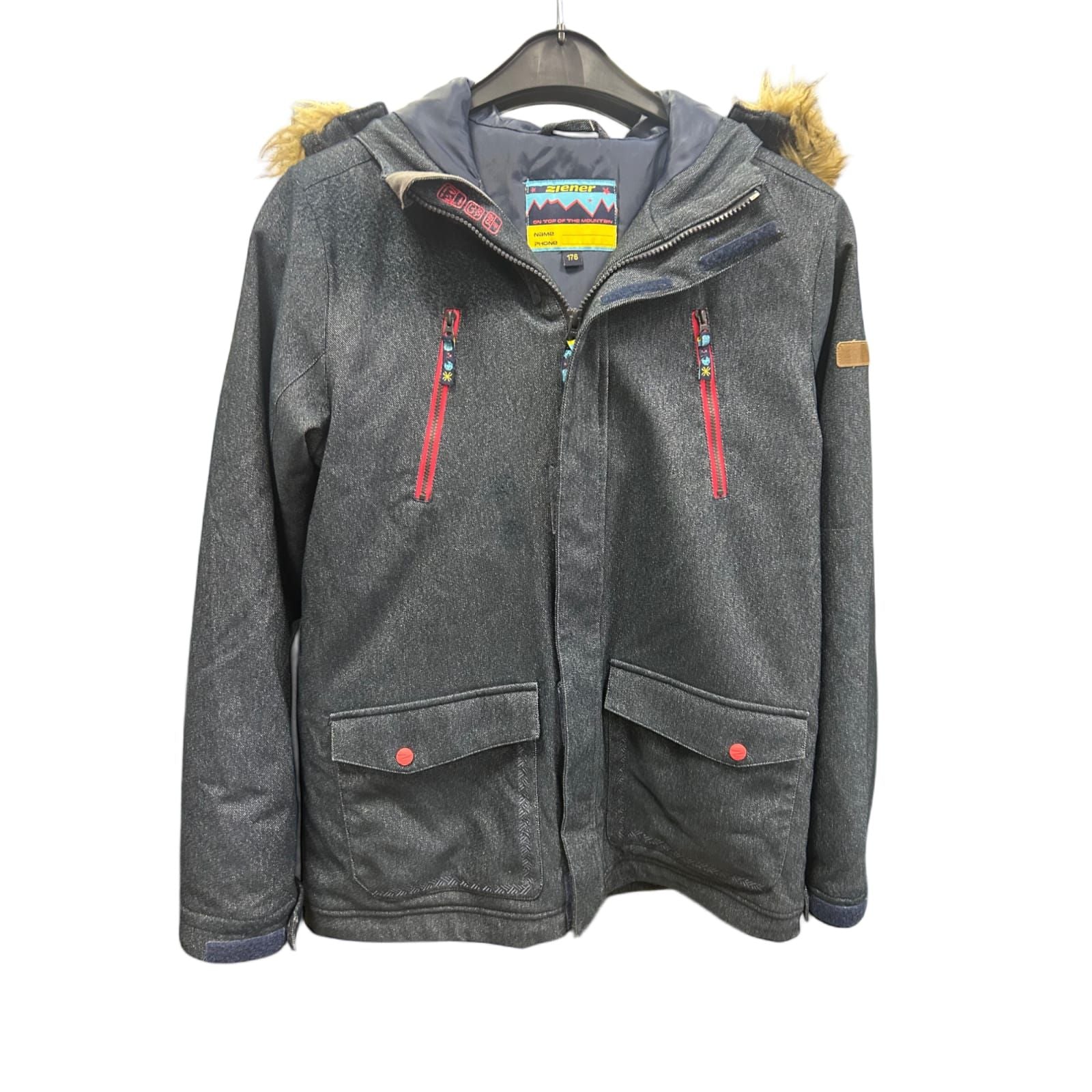 🧥 Ziener Winterjacke Kinder/Jugend Gr. 176 – Stylisch mit Kapuze 🔥