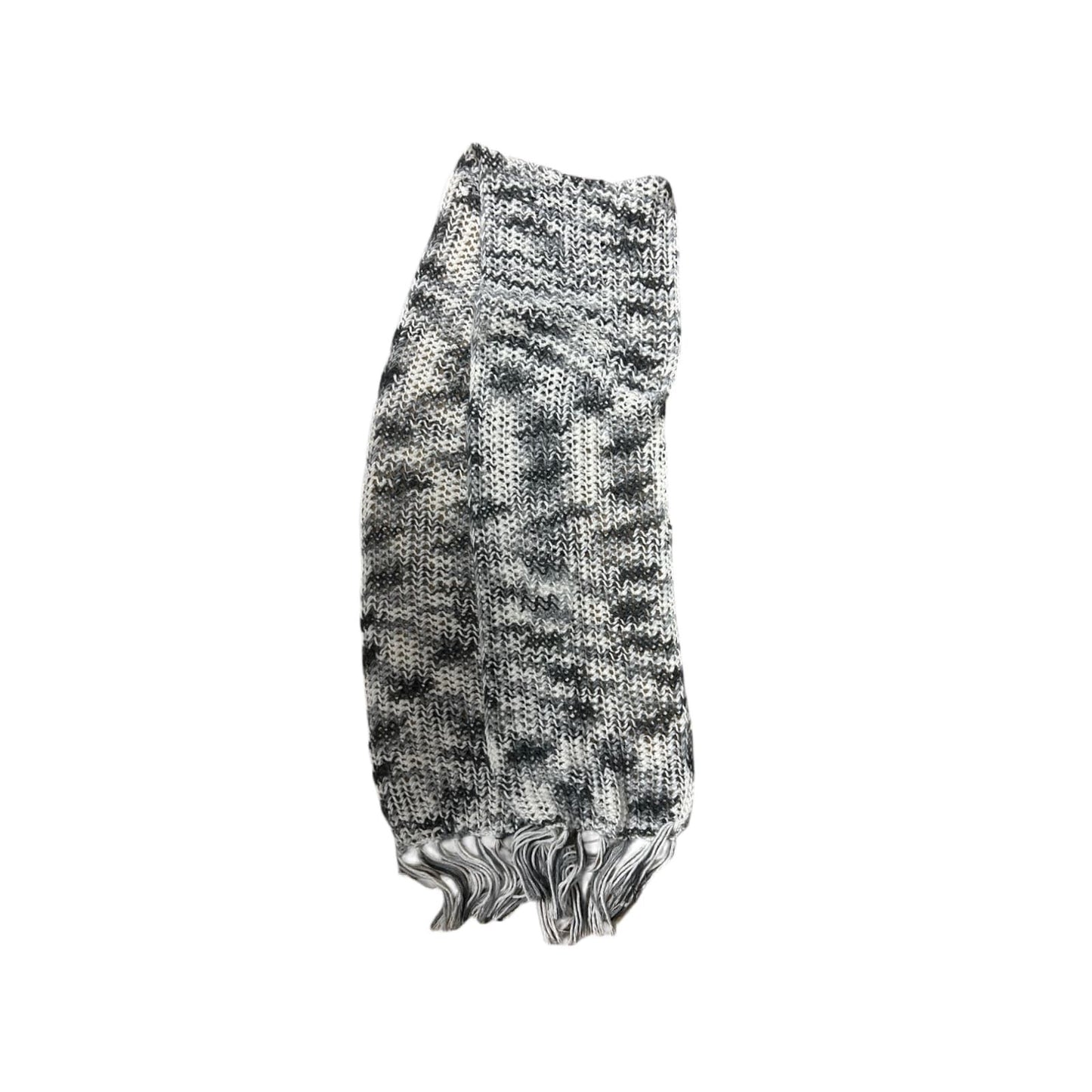 🧣 Pure Panda Schal Schwarz-Weiß 140x20 cm – Fransenlook 🧣