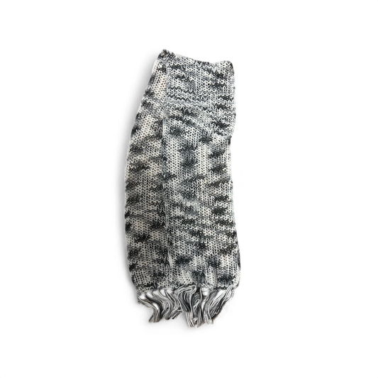 🧣 Pure Panda Schal Schwarz-Weiß 140x20 cm – Fransenlook 🧣