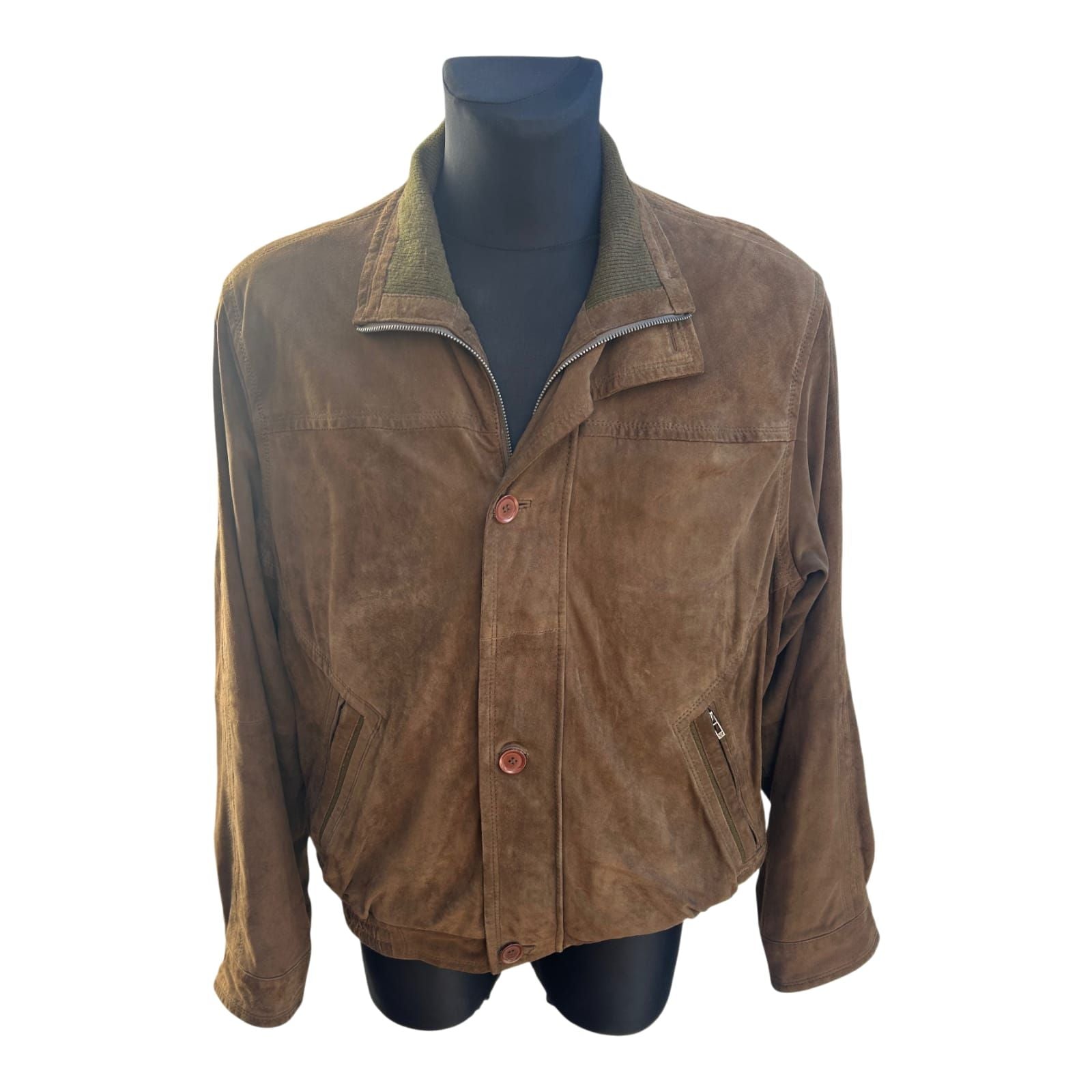 Westbury Herren Jacke Gr XL Braun Echtleder Ziegenvelours Vintage klassisch edel