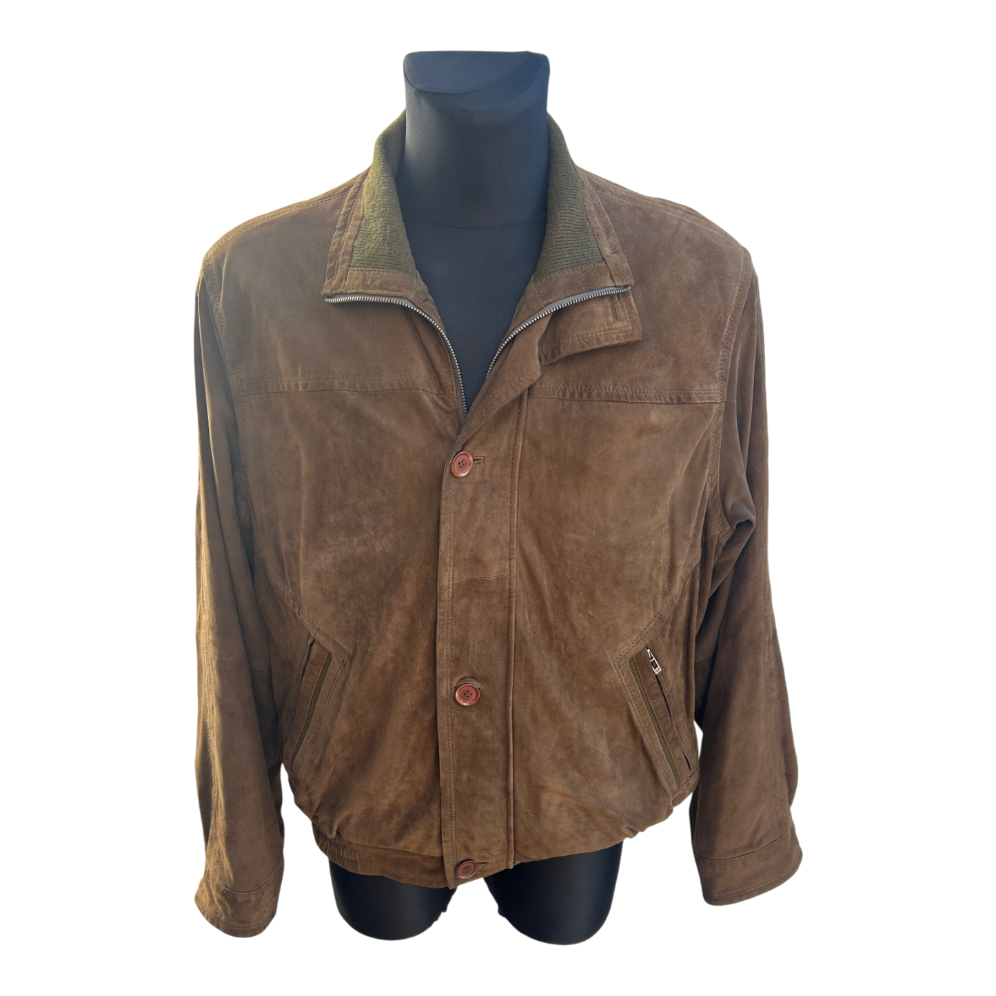 Westbury Herren Jacke Gr XL Braun Echtleder Ziegenvelours Vintage klassisch edel