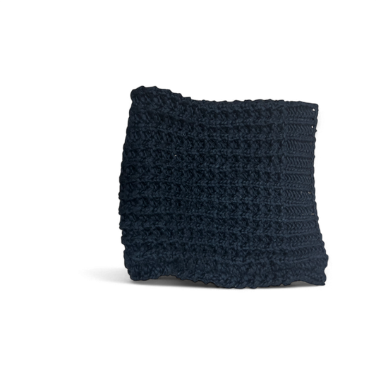 🖤 Grobstrick Loop Schwarz 38x30 cm –  Handgestrickter Look 🖤